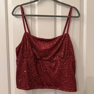 Sequin Crop Tank Top